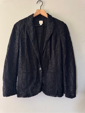 LC Lauren Conrad | Black Lace Blazer Jacket | 8